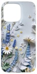 Coque pour iPhone 15 Pro Max Fleur Bleu Bleuet Floral Nature Femme Filles Fleurs