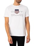 GANT Men's REG Archive Shield SS T-Shirt, White, M