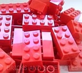 LEGO BRICKS 100 x  RED 2x4 Pin - From Brand New Sets Sent in a Clear Sealed Bag