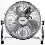 Belaco 9 inch Chrome Floor Fan - 3 speed, adjustable, portable