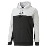 PUMA Sweat à Capuche Ess Block X Tape FL Homme, Gris Clair chiné, L