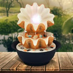 Seashell Water Feature Fountain Tranquil LED Mini Indoor Zen Planter Table Decor