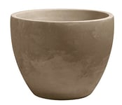 EDA - Bac à Arbustes PALMEA Rond 98 L - avec Roulettes - Double Paroi - Réserve d'Eau Intégrée - Usage Intérieur ou Extérieur - Ø 70 x 55 cm - Taupe