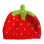 Strawberry Hat Stickad Beanie Mössa Virkad Flickor Röd Frukt Kallt Väder Hatt Huvudbonad Dam Vuxen Casual Skull Cap Stickad Hatt