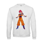 Sweat Shirt Homme Dragon Ball Super Son Goku Super Saiyan Dieu Rouge S'énerve Anime Manga Japon