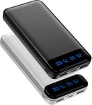 Batterie Externe 16000mah, 2 Packs Slim Power Bank Charge Rapide Avec 2 Ports De Sortie Usb(Max 3a), 15w Portable Powerbank Avec Affichage Led Pour Iphone, Huawei, Samsung, Etc