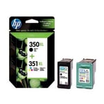 2 Genuine HP 350XL 351XL Black Colour Ink Cartridges For C4250 C5200 C4480 D5368