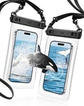 YOSH TPU Waterproof Phone Pouch, 2 Pack Crossbody Waterproof Phone Case, IPX8 Underwater Phone Cases for Swimming for iPhone 16 15 14 Plus 13 Pro Max Samsung S24 23 S22 A55 Xiaomi Huawei up to 7.5"