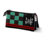 Demon Slayer Tanjiro-Trousse Triple ECO, Multicolore