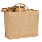 La Cordeline Sac Cabas Réutilisable Toile de Jute 29L 45x21x39cm, Sac de Courses, sac à Buches (Lot de 3)