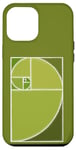 iPhone 14 Pro Max Green fibonacci spiral golden ratio sequence 3,14 pi math Case