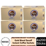 Nescafe Gold Blend Decaf Instant Coffee, 4 Pack (1.8g Sticks x 800 Sachets)