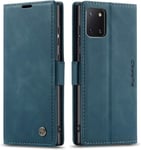 Leather Case Compatible With Samsung Galaxy A81/M60s/Note 10 Lite, Flip Case Protective Flip Case Mobile Phone Case With Stand Function Blue