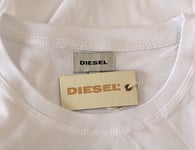 DIESEL White Crew Neck ONLY THE BRAVE Logo T-Shirt Top Tee Size M BNWT