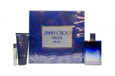 JIMMY CHOO MAN BLUE GIFT SET 100ML EDT + 100ML SHOWER GEL + 7.5ML EDT - MEN'S