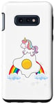 Coque pour Galaxy S10e Œuf au plat licorne pour garçons, filles, femmes, enfants, adolescents, arc-en-ciel