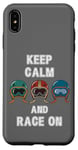 Coque pour iPhone XS Max Casques rétro vintage, Go Kart Car Racing, Keep Calm & Race On