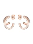 Ted Baker Helias Double Hoop Crystal Earrings (Rose Gold/Crystal)