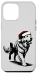 Coque pour iPhone 12 Pro Max Père Noël Golden Retriever Chien Noël Santa Retriever