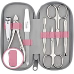 marQus kit manucure pedicure 7 pc. de Solingen -kit manucure professionnel en cuir, pince ongle, coupe ongle, lime a ongles Solingen, pince a épiler, 2 ciseaux, pousse-cuticule - kit pedicure