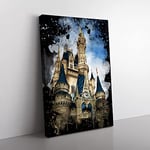 Big Box Art Magic Kingdom Florida Orlando USA Coal Black Canvas Wall Art Print Ready to Hang Picture, 76 x 50 cm (30 x 20 Inch), Multi-Coloured