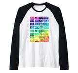 Rainbow Cassette Tapes Nostalgic Music Throwback 1980s Raglan Baseball Tee