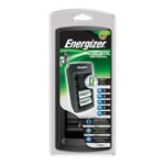 Energizer NiMH batterioplader AA / AAA | 1.2 / 9 V DC | Opladning | France / Type C (CEE 7/16) | Energi fra batteritype: AA / AAA / C / D / E-Block | Sort