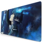 Blue Exorcist Japanese Anime Style Large Gaming Mouse Pad Desk Mat Long Non-Slip Rubber Stitched Edges Mice Pads 15.8x29.5 in