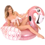 GIANT 5FT ROSE GOLD FLAMINGO FUN POOL FLOAT SUMMER BEACH HOLIDAY LILO SWIM