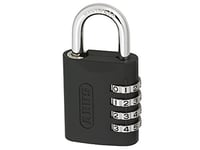 ABUS Cadenas 158KC/45 AP050 - Serrure à broche avec code chiffré ou fonction clé - avec boîtier en zinc moulé sous pression - Niveau de sécurité 5 - Noir