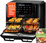 LLIVEKIT 12L Dual Air Fryer Oven, with Removable Divider for 5.5L Dual Cooking,