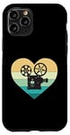 Coque pour iPhone 11 Pro Projecteur de cinéma en forme de cœur avec inscription « Ich liebe Kino »