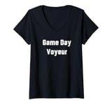 Womens Fun Graphic-Game Day Voyeur V-Neck T-Shirt