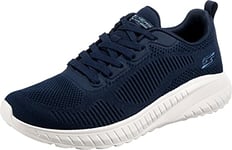 Skechers Women's BOBS Squad Chaos FACE Off Sneaker, Navy Engineered Knit, 5.5 UK