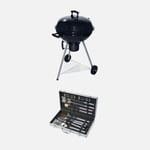 Barbecue charbon de bois Georges + mallette d'ustensiles 18 accessoires