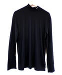 Men's RL Polo Golf Top UK L Black Performance Pique Long Sleeve Stretch BNWT #75