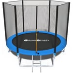 Trampoline - bleu - 244 cm avec filet de sécurité - jusqu'à 80 kg