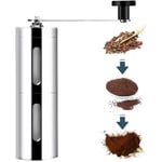 BCXGS Manual Coffee Grinder - Portable Conical Burr Mill Grinder, Whole Bean Manual Coffee Grinder for French Press, Handheld Mini Bean Grinder Machine, Brushed Stainless Steel