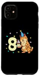 Coque pour iPhone 11 Je suis 8 avec lynx - anniversaire enfant 8 ans