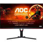 PC-skärm - AOC - U27G3X - 27" UHD 4K - IPS-panel - 160Hz - 1ms - Justerbar i höjdled - 2 HDMI 2 DP - Adaptive Sync - Svart