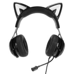 Pelikuulokkeet 8 värillistä valotehostetta 3 äänitilaa 3,5 mm USB Cat Ear PC pelikuulokkeet mustat