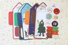 Madeleine Paper Christmas Card Set cute cartoon envelopes stickers muffin flags