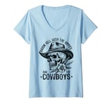 Womens Raisin' Hell With The Hippies And The Cowboys Country V-Neck T-Shirt