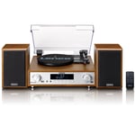 Lenco MC-160 Turntable & Speakers DAB+ FM Radio HiFi System Vinyl Record Player