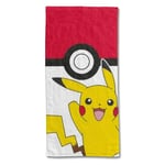 Serviette Plage Bain Pokémon Pokéball Pikachu Rouge 75x150cm