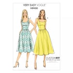 Vogue Very Easy Women's A-Line Sleeveless Dress Sewing Pattern, 9100