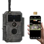 GardePro X20 Caméra de Chasse 4G LTE avec Carte SIM et APP, Vidéo H.265 32MP, Vision Nocturne Infrarouge No-Glow de 25m, Détecteur de Mouvement 0,2s et IP66 Étanche