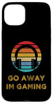 Coque pour iPhone 15 Plus Go Away I'm Gaming Do Not Disturb Jeu vidéo vintage Cadeau