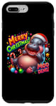 Coque pour iPhone 7 Plus/8 Plus Adorable bébé hippopotame Moo Deng Merry Christmas Cheer