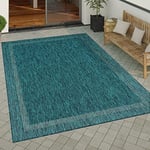 Paco Home Tapis Exterieur Terrasse Balcon Tapis Cuisine Moderne Motif Geometrique Motif Abstrait, Dimension:300x400 cm, Couleur:Turquoise